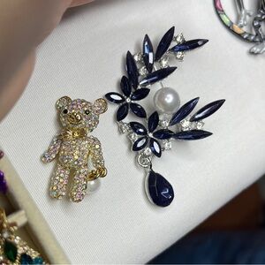 Reserved Marilyn Bear and blue/ silver Set